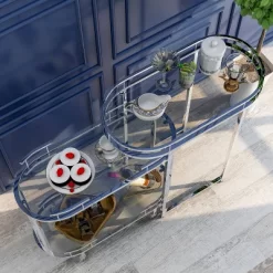 Carrowdore Glass Shelf Serving Cart Chrome/Clear - MiBasics -Home Style Deals Store GUEST 17dbe79e fbd3 4ecd ba99 cfb178365180