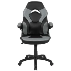 BlackArc High Back Gaming Chair With Gray And Black Faux Leather Upholstery, Height Adjustable Swivel Seat & Padded Flip-Up Arms -Home Style Deals Store GUEST 1868d7b5 f69d 4543 8ef9 79f8cca9c565