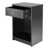 Squamish Nightstand With 1 Drawer - Black - Winsome