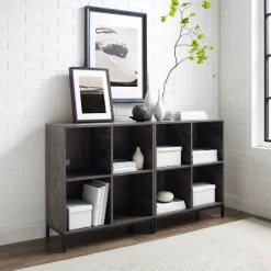 2pc Jacobsen Record Storage Cube Bookshelf Set Brown Ash - Crosley -Home Style Deals Store GUEST 191091a5 0849 4522 9834 7edbaf45bb06