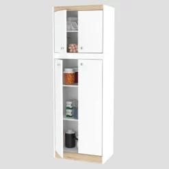 4 Doors Kitchen Storage Cabinet White/Oak - Inval -Home Style Deals Store GUEST 19668e74 8079 4466 abd2 c0ba95e3a1eb