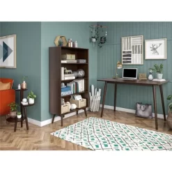 Brittany Mid Century Modern Desk Walnut - Novogratz -Home Style Deals Store GUEST 19726efc 8e7c 4108 b03a bba93da458d1