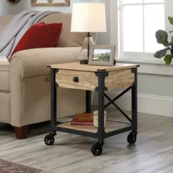 Steel River Side Table Distressed Brown - Sauder