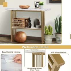 Costway 48'' 2-tier Console Table Modern Entryway Table For Living Room Hallway -Home Style Deals Store GUEST 1a479b37 d519 4bc3 bfe1 365a49eafad2
