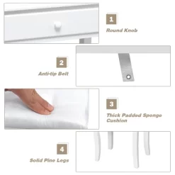 Tangkula Make-Up Vanity Table Dresser Set W/LED Light & Padded Stool -Home Style Deals Store GUEST 1a7849a1 c35a 412e b1e3 ee07bd61b717