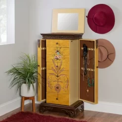 Beatrice Antique Parchment Hand Painted Jewelry Armoire - Powell Company -Home Style Deals Store GUEST 1c0f35c0 dd81 4c43 99d7 e7ef1c3bd09e