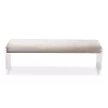 Hildon Modern And Contemporary Microsuede Fabric Upholstered Lux Bench With Paneled Acrylic Legs - Buff Beige - Baxton Studio