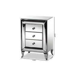 3 Drawer Pauline Contemporary Glam And Luxe Mirrored Nightstand White - Baxton Studio -Home Style Deals Store GUEST 1c390809 962e 4a85 88bd 233b50f0f290