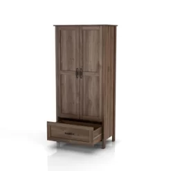 Nurembo 1 Drawer Wardrobe Closet Distressed Walnut - HOMES: Inside + Out -Home Style Deals Store GUEST 1cffac1b 4d43 4246 ba00 dcd7f34704bd