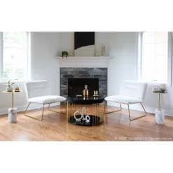 Casper Contemporary Upholstered Accent Chair Gold/Cream - LumiSource -Home Style Deals Store GUEST 1d4742c0 6aba 47b7 a326 771ecfeec61f