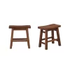 Set Of 2 18" Sonoma Saddle Stools Wire Brushed Finish Chestnut - Boraam