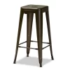 4pc Horton Gunmetal Metal Stackable Barstool Set Gun Metal - Baxton Studio