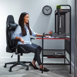 ICarus Mesh Gaming Desk With Wood Desktop - X Rocker -Home Style Deals Store GUEST 1e5c76d5 140a 45a3 a6c8 8d1e48661f60