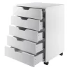 Halifax 5 Drawer Cabinet With Casters White - Winsome