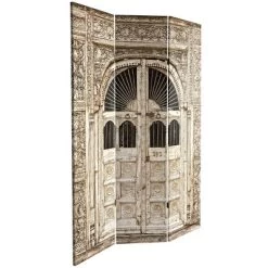 6" Double Sided Stone Doorway Canvas Room Divider Gray - Oriental Furniture -Home Style Deals Store GUEST 20833de0 f3ae 48d6 ab27 7525253483f9