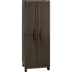 Resin Rattan Wardrobe Cabinet Brown - Inval