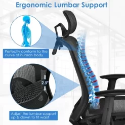 Costway Ergonomic High Back Mesh Office Chair Recliner Task Chair W/Hanger GreyBlack -Home Style Deals Store GUEST 22720f53 1c35 46bb 8577 1858d35c638c