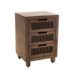 Sawyer 3 Drawer Cabinet Brown - Adore Decor