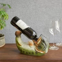 True Boozy Bass Polyresin Wine Bottle Holder Set Of 1, Green, Holds 1 Standard Wine Bottle -Home Style Deals Store GUEST 2482c6ee ca37 44fb 96f0 db29028db762