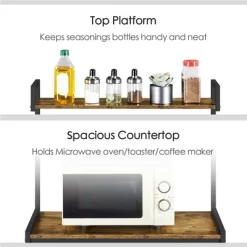 Yaheetech 5-Tier 56" H Baker’s Rack With Wire Basket & Power Outlets, Rustic Brown -Home Style Deals Store GUEST 24fa35f6 b5c3 4b82 a08e 1021846196d0