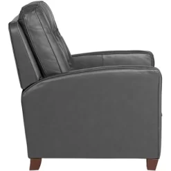 Elm Lane Livorno Gray Genuine Leather Recliner Chair Modern Armchair Comfortable Push Manual Reclining Footrest Tufted For Bedroom Living Room Reading -Home Style Deals Store GUEST 25ae259f 2c7a 49b3 a8cf 3ca42bbbf546
