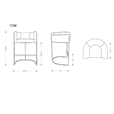 Cosmopolitan Metal Counter Height Barstool - Manhattan Comfort 6 Cosmopolitan Metal Counter Height Barstool - Manhattan Comfort - Image 6
