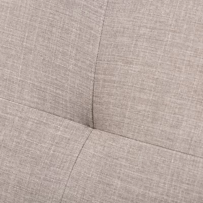 Bianca Mid-Modern Walnut Wood Fabric Tufted 2 Seater Loveseat Light Gray - Baxton Studio 4 Bianca Mid-Modern Walnut Wood Fabric Tufted 2 Seater Loveseat Light Gray - Baxton Studio - Image 4