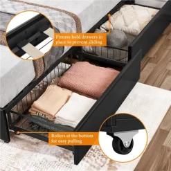 Yaheetech Upholstered Faux Leather Bed Frame With Adjustable Headboard -Home Style Deals Store GUEST 25b8e6eb 41ba 4cea ae22 ba0275fa418a