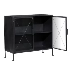 Industrial Metal Cabinet Black - Olivia & May -Home Style Deals Store GUEST 25ec1a53 b907 40a7 8131 afe570334cd7