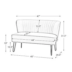 Ainhoa 45" Contemporary Solid And Manufactured Wooden Frame Loveseat | ARTFUL LIVING DESIGN -Home Style Deals Store GUEST 2645422b e593 444f b494 b8bd6e9ae0d2