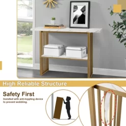 Costway 48'' 2-tier Console Table Modern Entryway Table For Living Room Hallway -Home Style Deals Store GUEST 27788e32 b8f3 48a0 b208 f76546a9fc9a