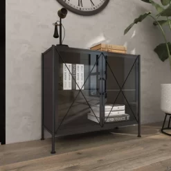 Industrial Metal Cabinet Black - Olivia & May -Home Style Deals Store GUEST 27b0a2ed d40d 425e 975b 17df46963c79