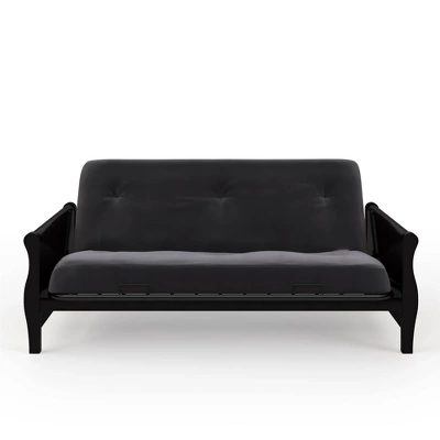 Full Chester Wood Arm Futon Frame With 8" Polyester Mattress - Room & Joy 14 Full Chester Wood Arm Futon Frame With 8" Polyester Mattress - Room & Joy - Image 14