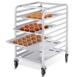 Costway 10 Sheet Aluminum Bakery Rack Silver Commercial Cookie Bun Pan Kitchen W/Wheel -Home Style Deals Store GUEST 28994d47 6e9e 4c09 a21c fb20416dbb34