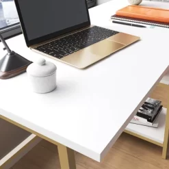 North Avenue Modern Desk With Open Shelves White - Sauder -Home Style Deals Store GUEST 28c487c5 668e 4a6b 8250 d0b5db2da393