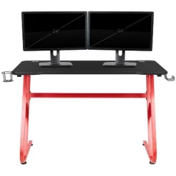 BlackArc Echo Gaming Desk & Chair Set: Black & Red Faux Leather Reclining Gaming Chair; Gaming Desk With Headphone Hook And Cupholder -Home Style Deals Store GUEST 2a5d470e 803b 4eed bb5b 9d7531dd5629