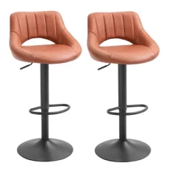 HOMCOM Modern Bar Stools Set Of 2 Swivel Bar Height Barstools Chairs With Adjustable Height, Round Heavy Metal Base, And Footrest -Home Style Deals Store GUEST 2af3c23c 9c08 4d37 9400 1cd352e1a6f3