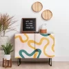 ThirtyOne Illustrations Streamers Black Legged Credenza - Deny Designs