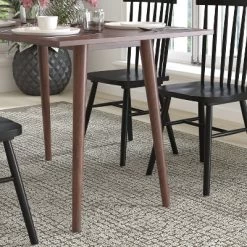 Emma And Oliver Mid-Century Modern Wooden Dining Table For Four With Dark Walnut Finish And Sleek Tapered Legs With Protective Floor Glides -Home Style Deals Store GUEST 2ba4e48f 884a 4540 a363 a80aa5bb7973