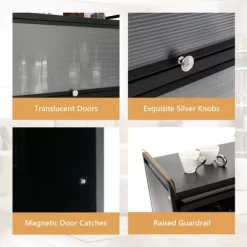 Costway 5-Tier Kitchen Baker's Rack Storage Cabinet Mobile Microwave Stand Flip-up Doors -Home Style Deals Store GUEST 2bf45318 13aa 4694 8c9e 05208f591762