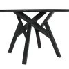 54" Venus Round Mid-Century Modern Dining Table Black Marble - Armen Living