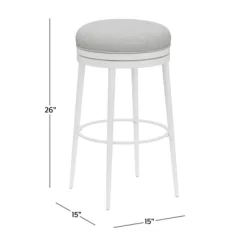 Aubrie Backless 26" Swivel Counter Height Barstool Off White/Silver - Hillsdale Furniture -Home Style Deals Store GUEST 2cc26e97 f1b9 4f75 83e7 56ca6342dd29