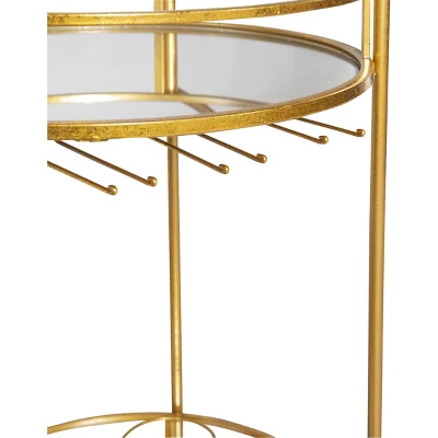 Round Metal Bar Cart Gold - Linon 5 Round Metal Bar Cart Gold - Linon - Image 5