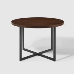 Modern 42" Round Intersecting Leg Dining Table Dark Walnut - Saracina Home -Home Style Deals Store GUEST 2d044005 271c 4633 bf9e a49376431e73