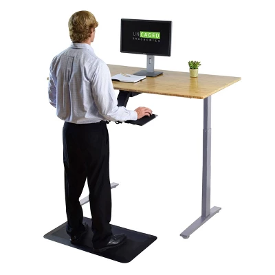 48"x30" Electric Standing Desk With Adjustability ( 27.2"-45.3") Natural Bamboo Gray - Uncaged Ergonomics 2 48"x30" Electric Standing Desk With Adjustability ( 27.2"-45.3") Natural Bamboo Gray - Uncaged Ergonomics - Image 2