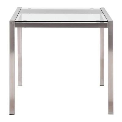 32" Fuji Square Dining Table Glass/Steel Clear - LumiSource 3 32" Fuji Square Dining Table Glass/Steel Clear - LumiSource - Image 3
