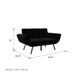 RealRooms Euro Upholstered Tufted Loveseat Futon With Storage Pockets -Home Style Deals Store GUEST 2eb116b3 bf78 4e13 ad4d b2107c2ac50b