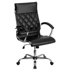 Flash Furniture High Back Designer Quilted LeatherSoft Executive Swivel Office Chair With Chrome Base And Arms -Home Style Deals Store GUEST 2f4804b2 be82 424b 9c61 9b063e9acef9