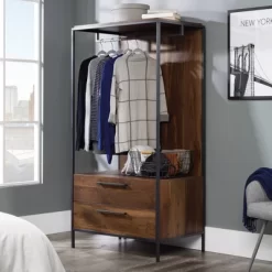 Nova Loft Armoire With Drawers Grand Walnut - Sauder