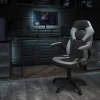 Emma And Oliver Gaming Desk & Chair Set With Cup Holder, Headphone Hook, And Monitor Stand